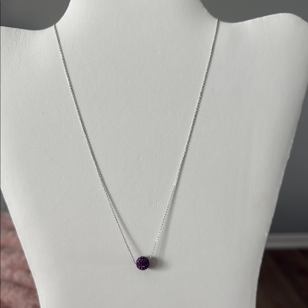 Touchstone Crystal by Swarovski “Mini Ice Necklace” Pavé Ball in Amethyst